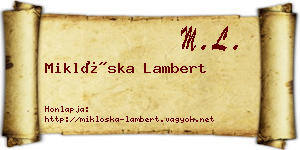 Miklóska Lambert névjegykártya